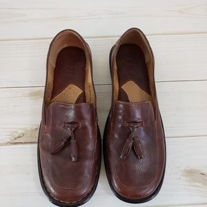 Born Brown Leather Slip On Shoes